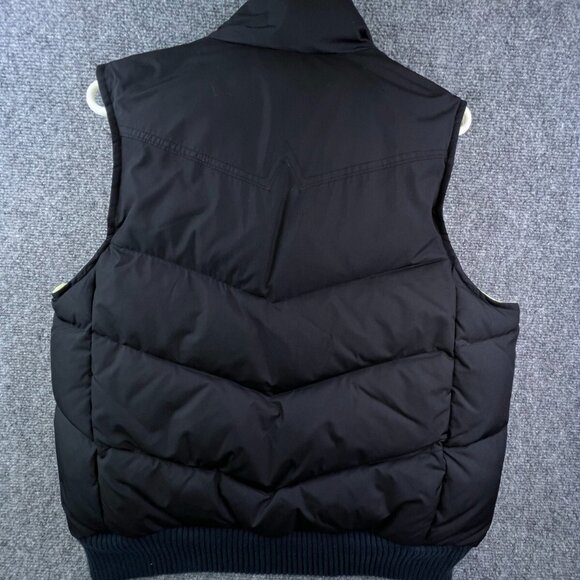 Gap Puffer Vest Black Green Women’s Size Large Down Filled Snap Up w Pocket - Picture 11 of 11